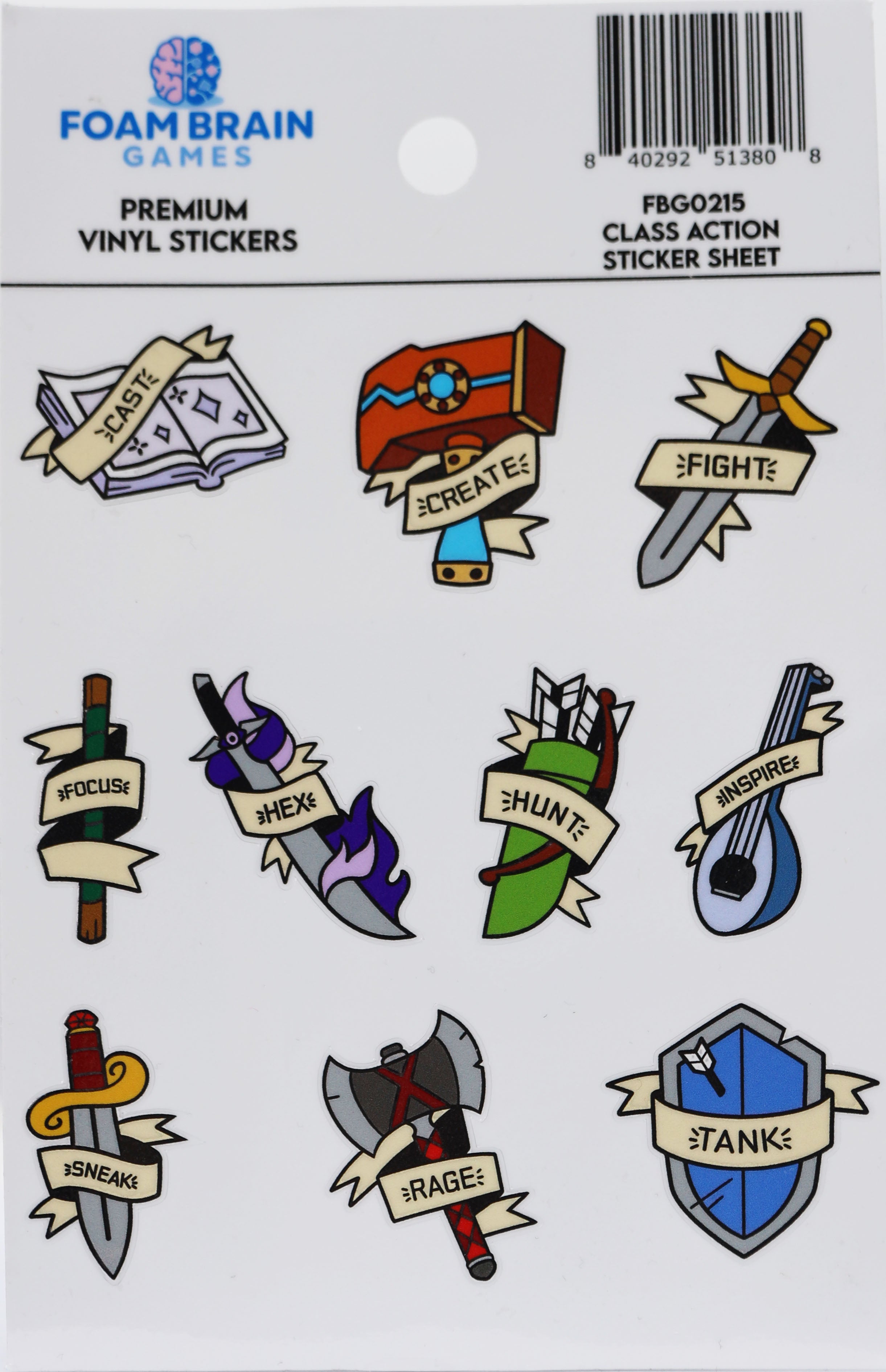 Class Action Sticker Sheet Clothing & Accessories Foam Brain Games   