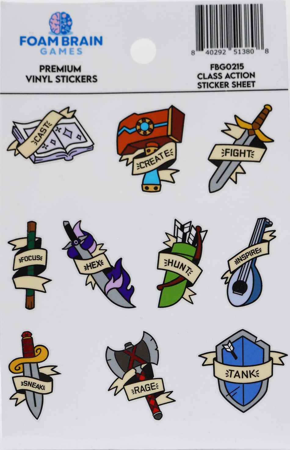 Class Action Sticker Sheet Clothing & Accessories Foam Brain Games   