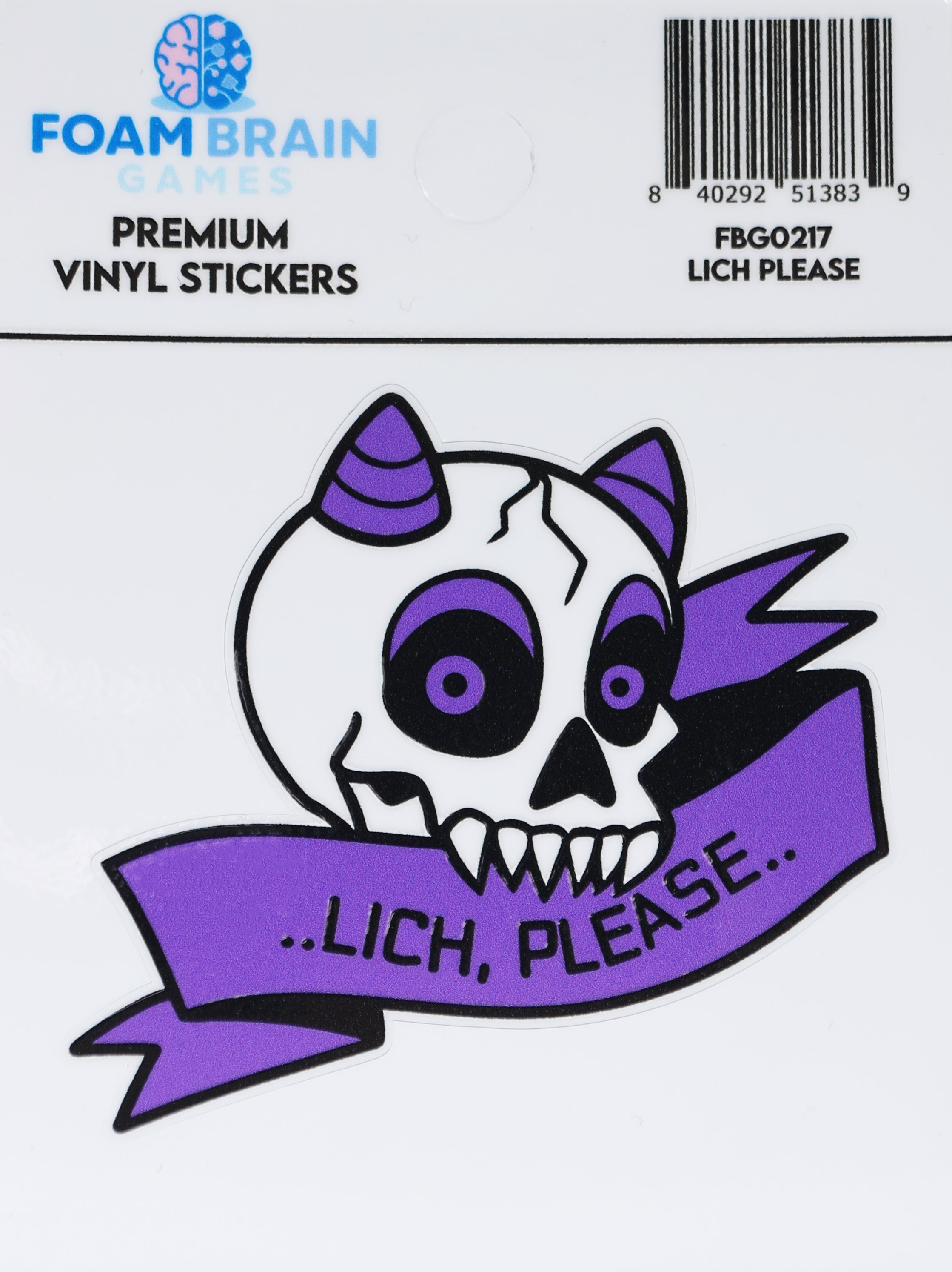 Lich Please Sticker Clothing & Accessories Foam Brain Games   