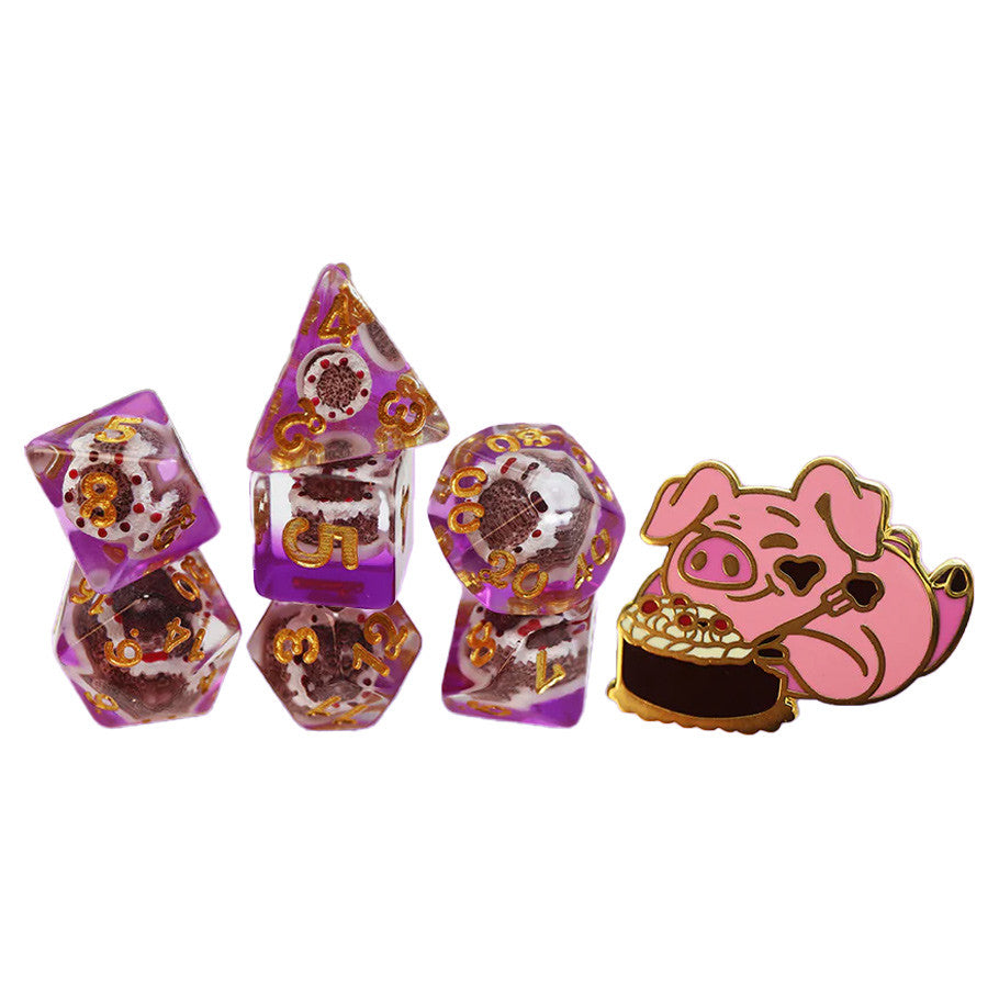 Pastry Pets: Chocolate Cake Piggy: Pin & 7-Set Supplies Foam Brain Games Chocolate Cake Piggy Dice/Pin Set