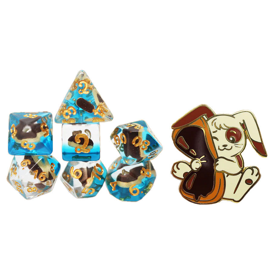 Pastry Pets: Eclair Rabbit: Pin & 7-Set Supplies Foam Brain Games Eclair Rabbit Dice/Pin Set