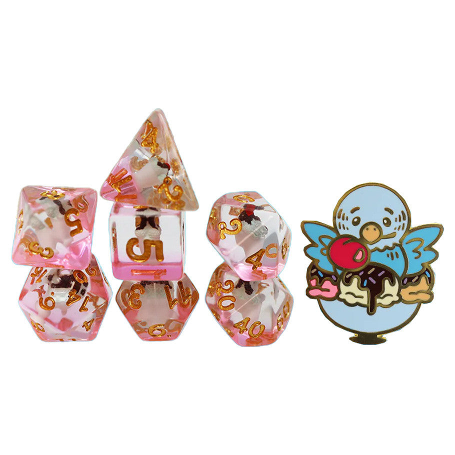 Pastry Pets: Ice Cream Sundae Budgie: Pin & 7-Set Supplies Foam Brain Games Ice Cream Sundae Budgie Dice/Pin Set