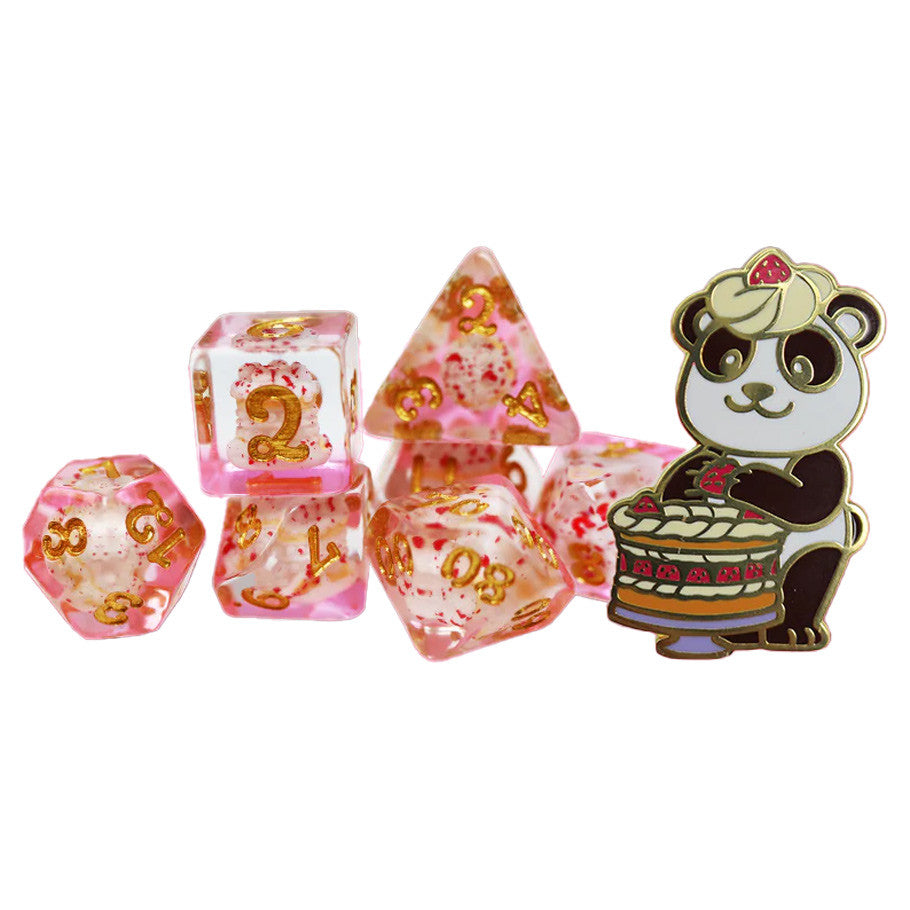 Pastry Pets: Strawberry Shortcake Panda: Pin & 7-Set Supplies Foam Brain Games Strawberry Shortcake Panda Dice/Pin Set