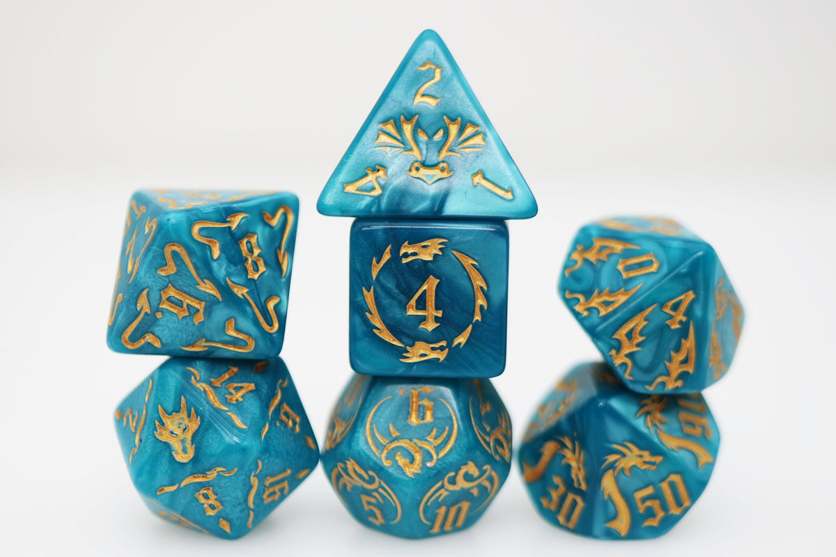 Drake's Flight: Cobalt RPG Dice Set Dice Foam Brain Games   