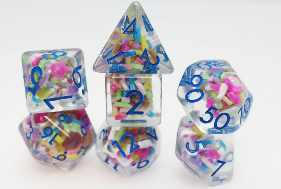 Ice Cream Sprinkles RPG Dice Set Dice Foam Brain Games 7ct Ice Cream Sprinkles