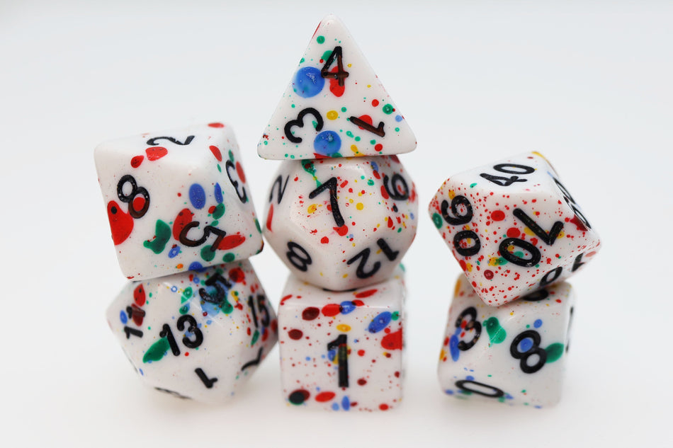 Paint Splatter RPG Dice Set Dice Foam Brain Games