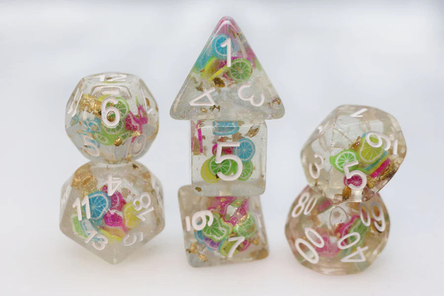 Tropical Punch RPG Dice Set Dice Foam Brain Games 7ct Tropical Punch