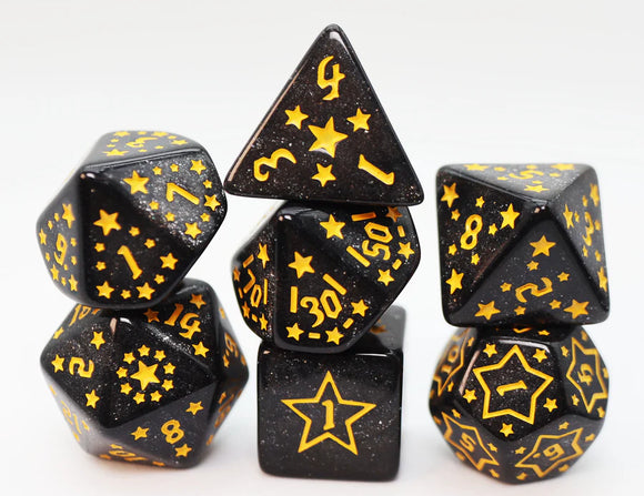 Shooting Stars RPG Dice Set (8 Options) Dice Foam Brain Games FBG SS: Barium
