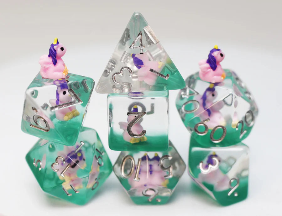 Enchanting Unicorn RPG Dice Set Dice Foam Brain Games Enchanting Unicorn RPG Set