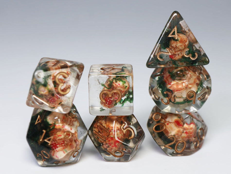 Ancient Skull RPG Dice Set Dice Foam Brain Games 7ct Ancient Skull