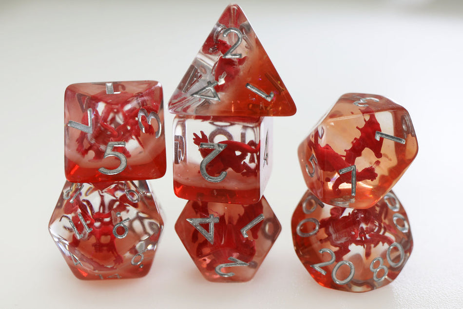 Young Red Dragon RPG Dice Set