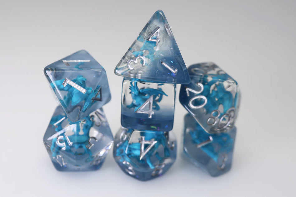 Young Blue Dragon RPG Dice Set