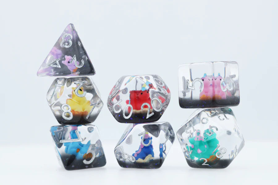 Unicorn Party RPG Dice Set Dice Foam Brain Games 7ct Unicorn Party