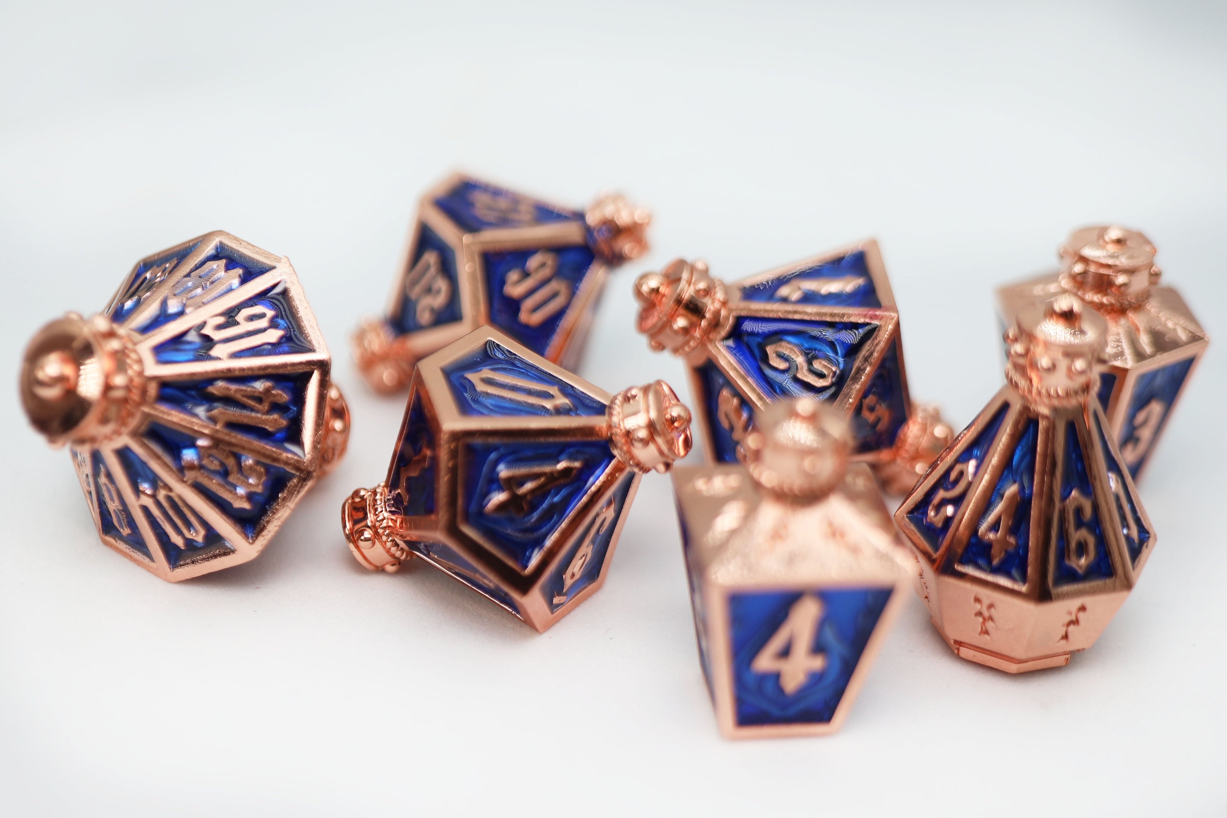 Moonlit Lantern: Coppered Pureflame - Metal RPG Dice Set Dice Foam Brain Games   