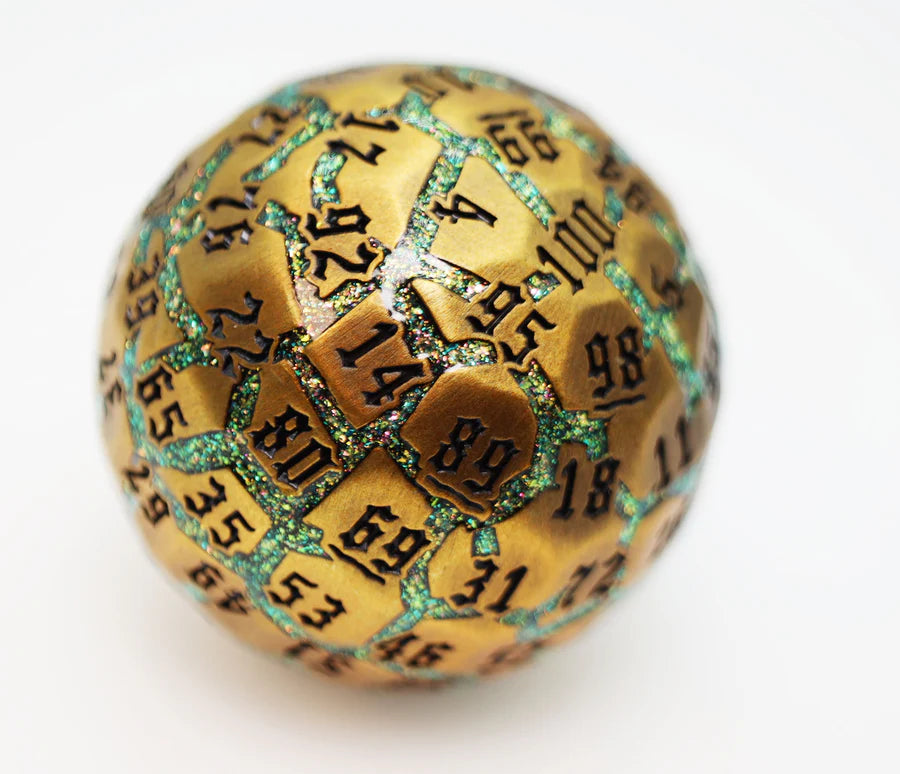 50mm Metal D100 (4 options) Dice Foam Brain Games Beryllium Ore