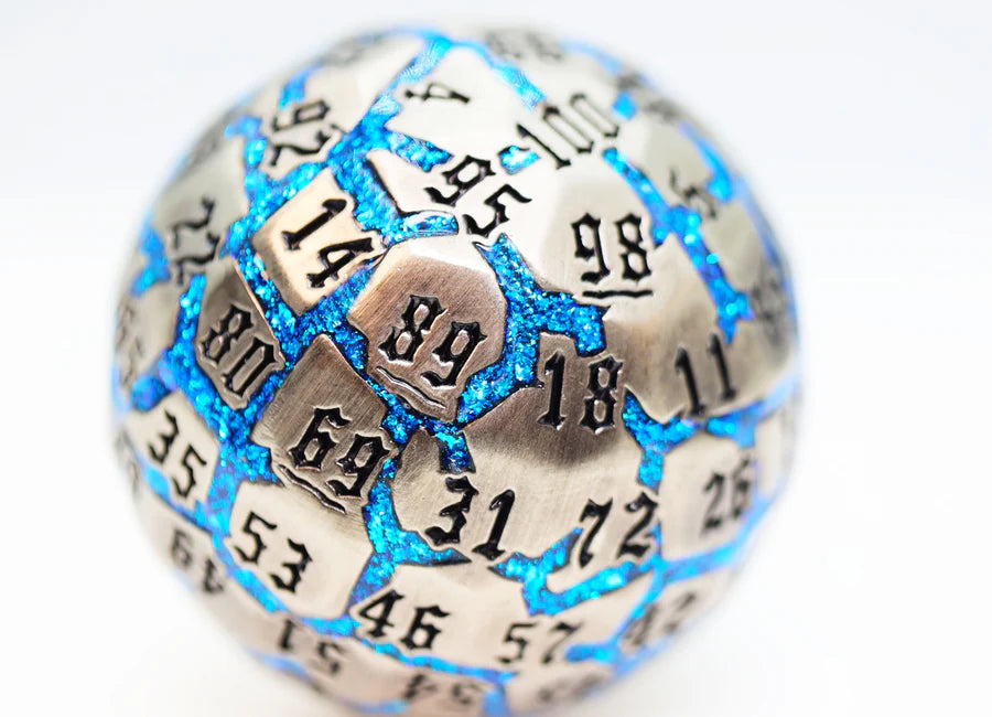 50mm Metal D100 (4 options) Dice Foam Brain Games River Stones