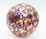 50mm Metal D100 (4 options) Dice Foam Brain Games Amethyst Veins