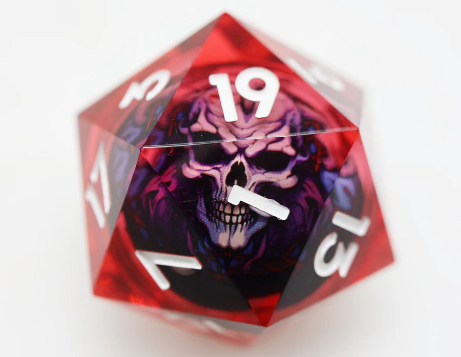 35mm Sharp Edge Liquid Core D20 (5 options) Dice Foam Brain Games Lich King