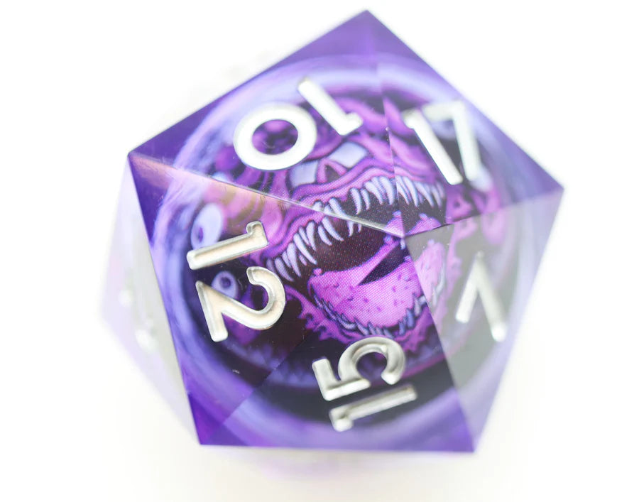 35mm Sharp Edge Liquid Core D20 (5 options) Dice Foam Brain Games Eye Monster