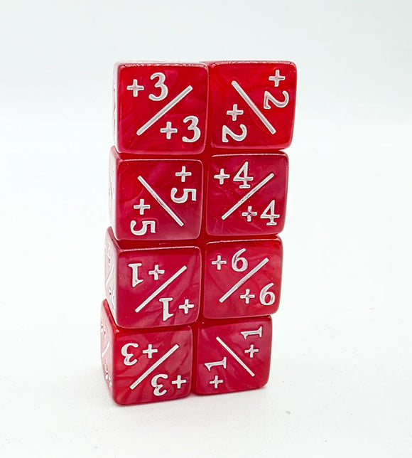 Pearl Red +1/+1 Counters Set of 8 Dice Foam Brain Games