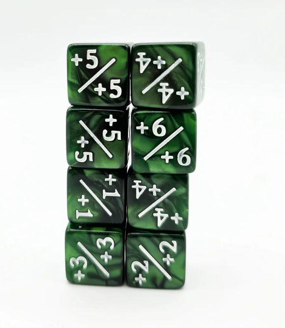 Pearl Green +1/+1 Counters Set of 8 Dice Foam Brain Games