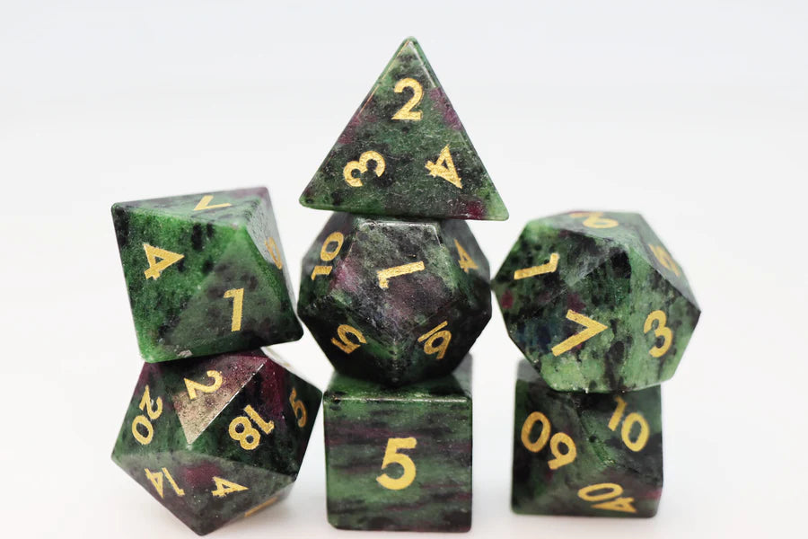 Ruby Zoisite - Engraved with Gold Dice Foam Brain Games