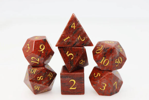 Red Hematite - Engraved with Gold Dice Foam Brain Games