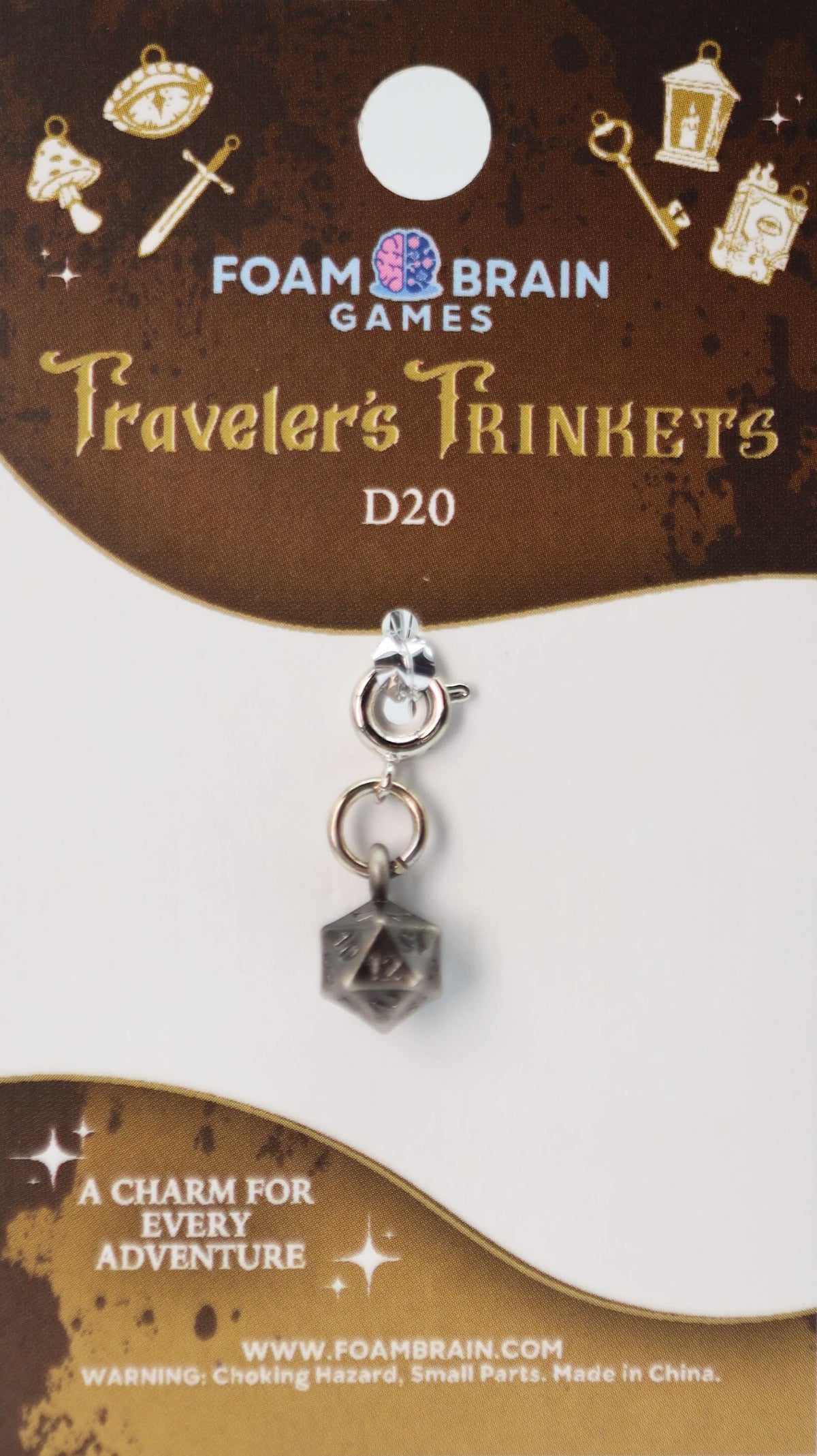 Traveler's Trinkets Charms Group 4 (27 options) Clothing & Accessories Foam Brain Games D20 Charm  
