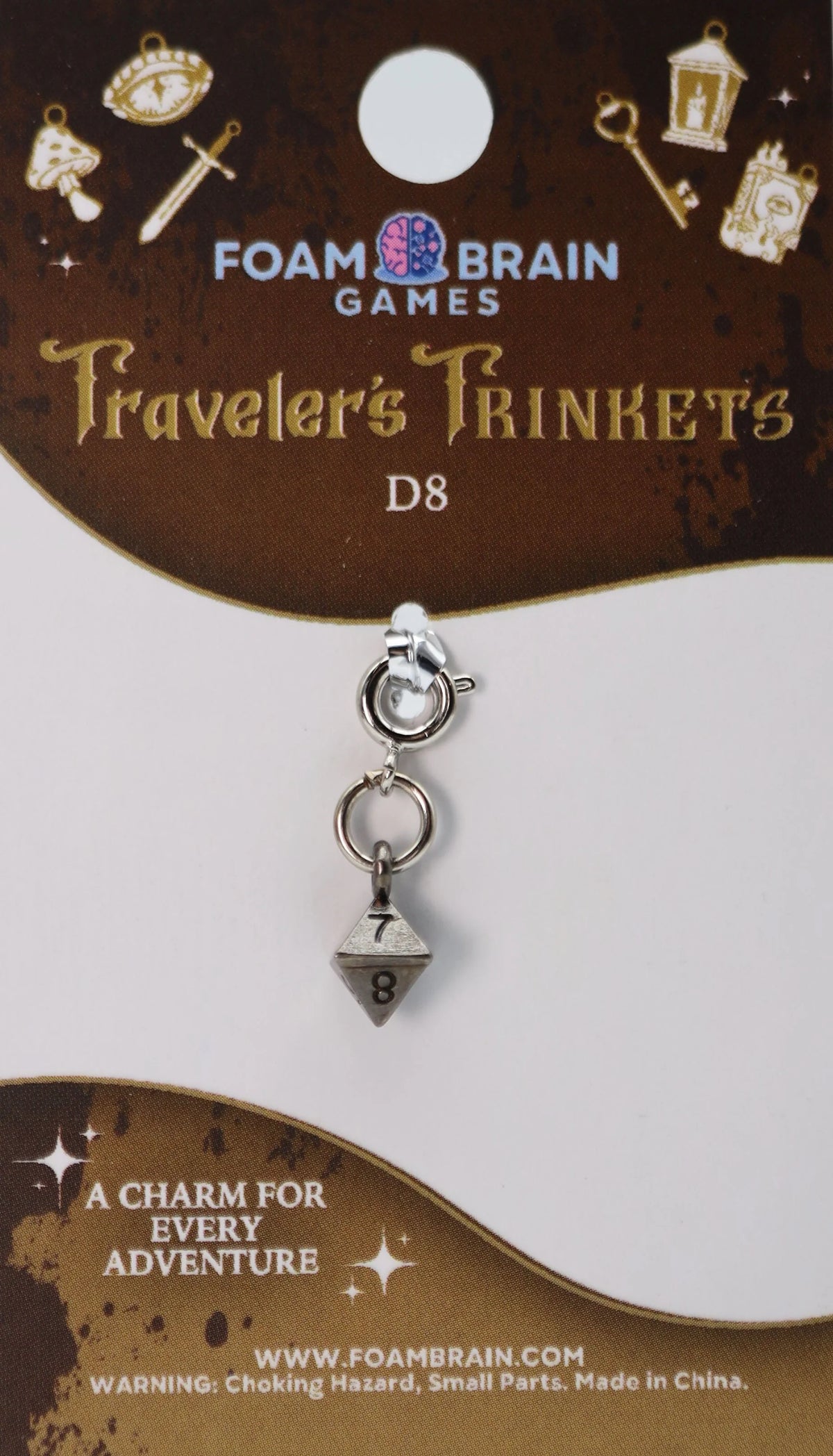 Traveler's Trinkets Charms Group 4 (27 options) Clothing & Accessories Foam Brain Games D8 Charm  
