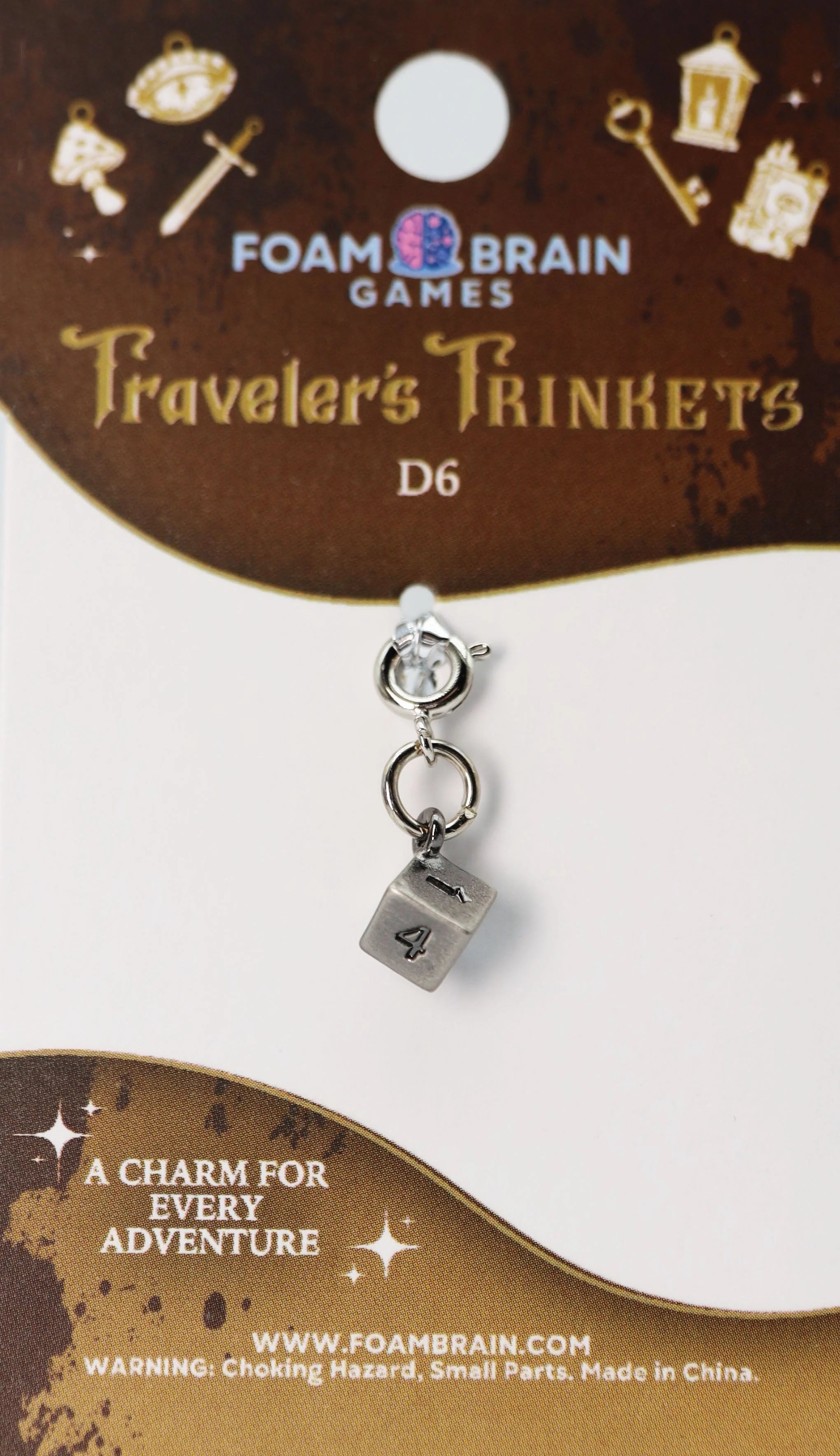 Traveler's Trinkets Charms Group 4 (27 options) Clothing & Accessories Foam Brain Games D6 Charm  