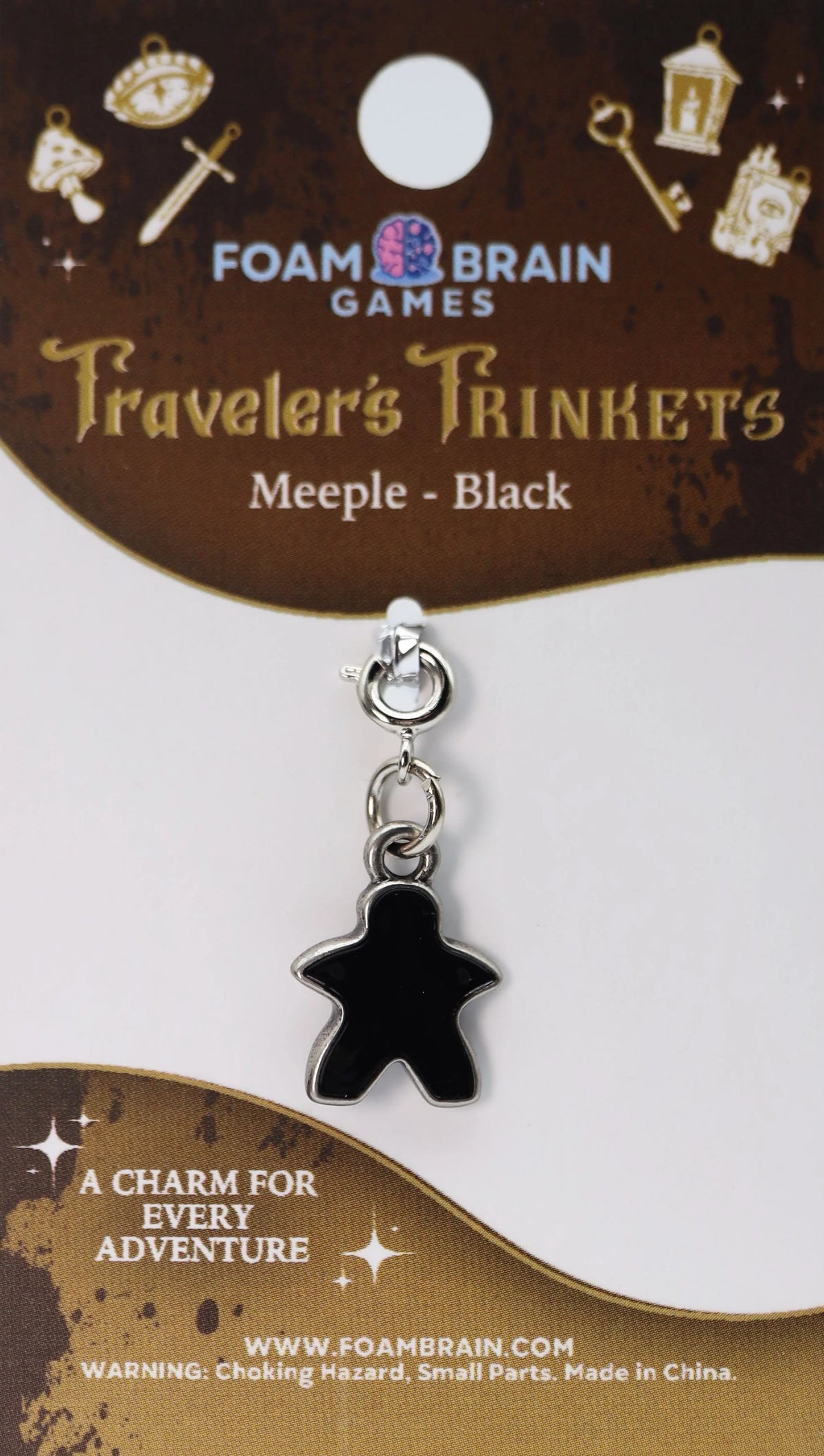 Traveler's Trinkets Charms Group 4 (27 options) Clothing & Accessories Foam Brain Games Meeple - Black  