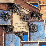 Dragon's Immure Antique Silver Hollow Metal RPG Dice Set Dice Forged Dice Co