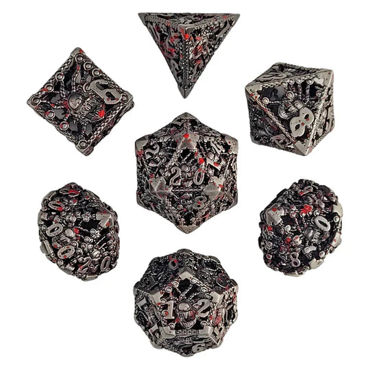 Orox Sees Blood Hollow Metal RPG Dice Set Dice Forged Dice Co Orox Sees Blood Hollow Metal