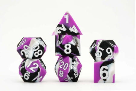 7ct Sharp Edge Silicone Pride Dice (9 options) Dice FanRoll by Metallic Dice Games 7ct SLC Pride Asexual  