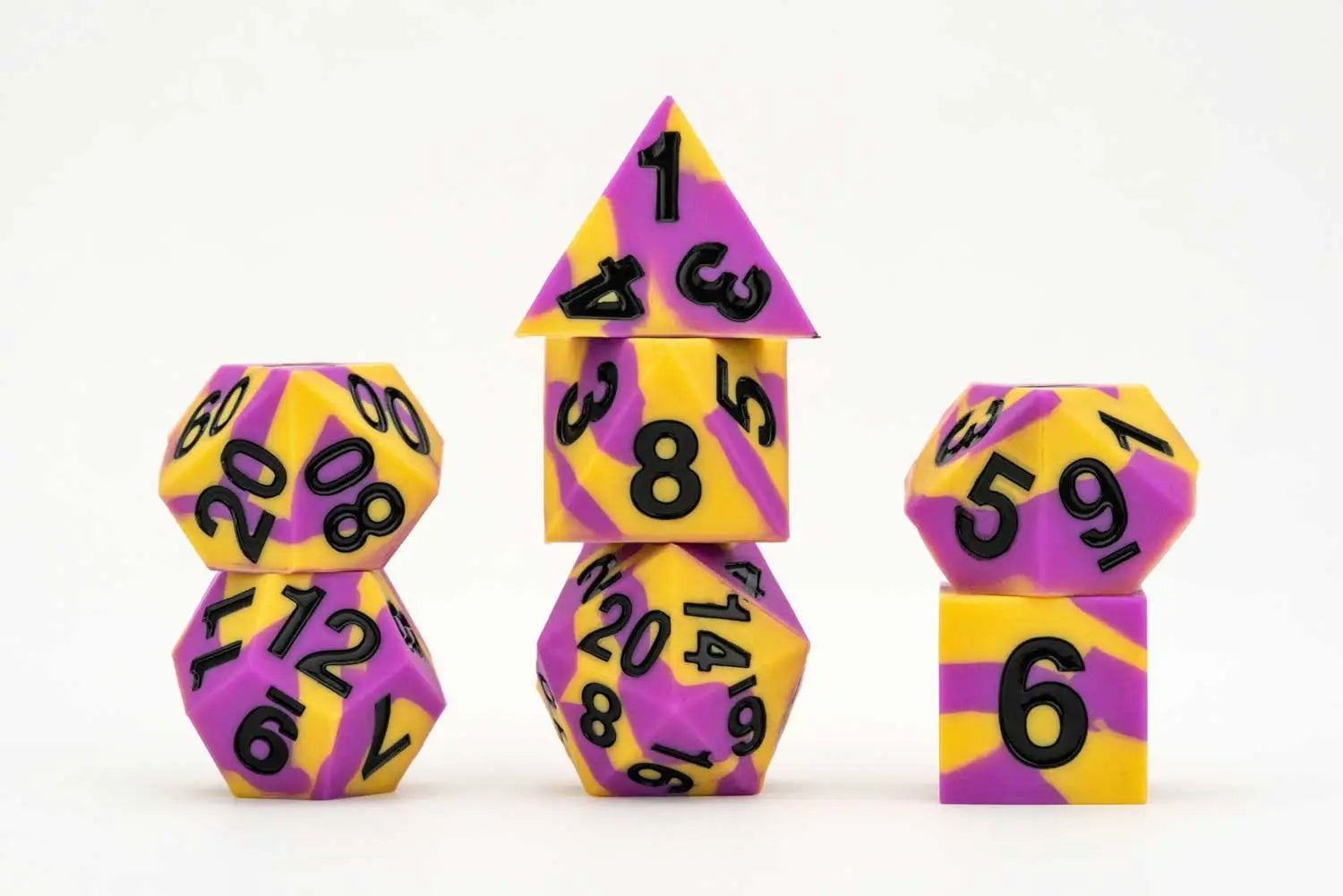 7ct Sharp Edge Silicone Pride Dice (9 options) Dice FanRoll by Metallic Dice Games 7ct SLC Pride Intersex  