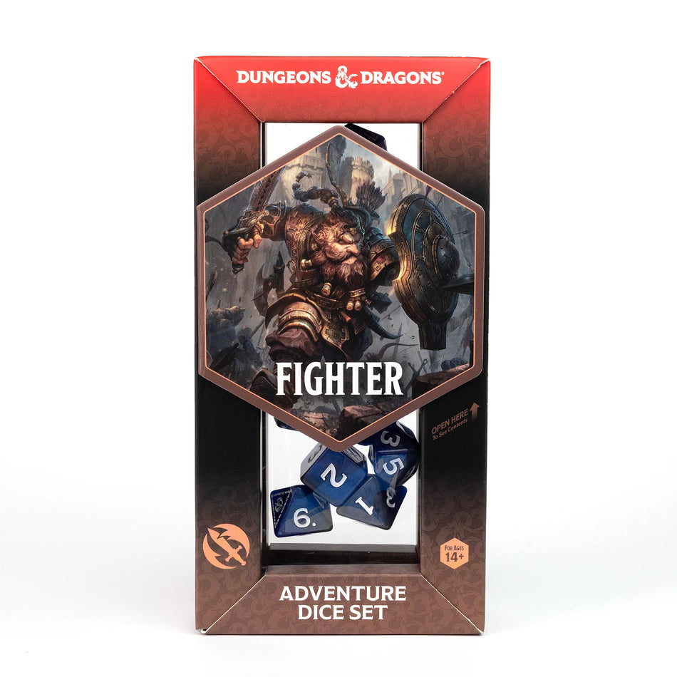 D&D Adventurer Dice Set - Fighter Blue 17ct Dice Sirius Dice