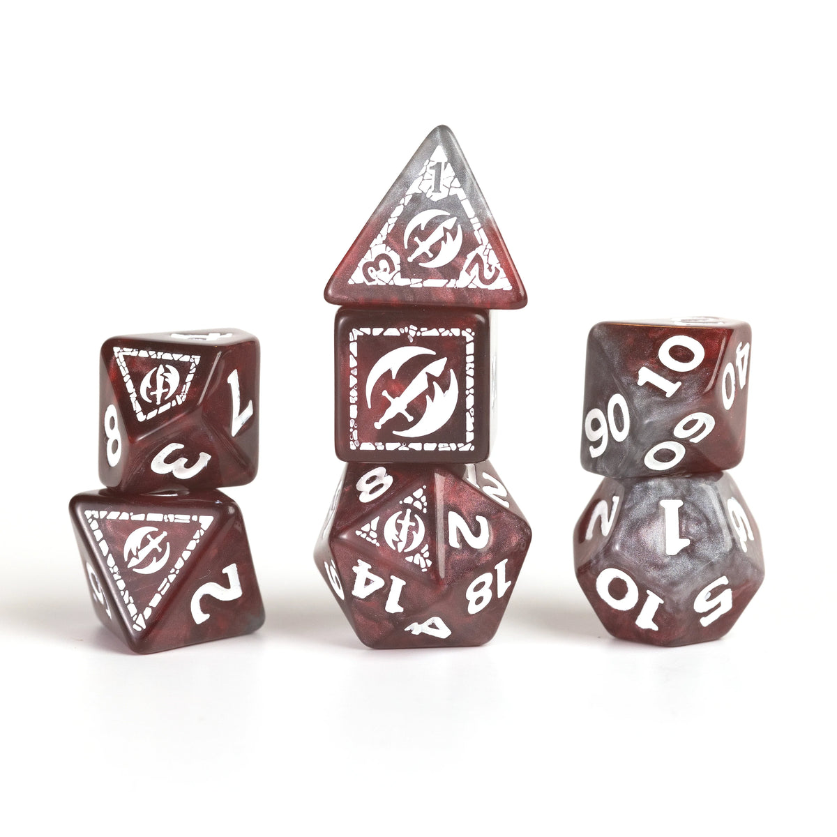 D&D Adventurer Dice Set - Fighter Red 17ct Dice Sirius Dice