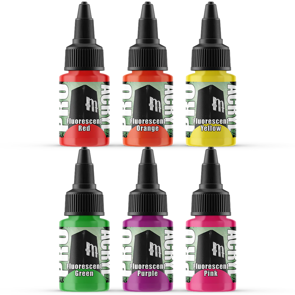 Pro Acryl Fluorescents Set Paints Monument Hobbies   