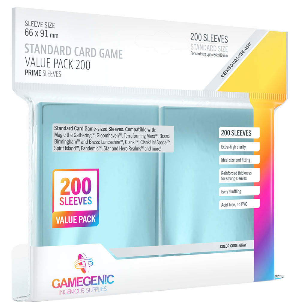 Gamegenic Sleeves Standard Card Game-Size Value Pack 200 Supplies Gamegenic DP Standard 200ct