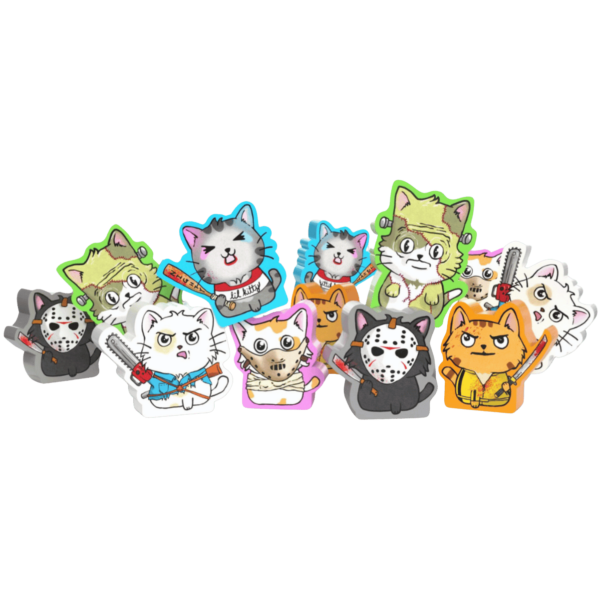 Cats Vs Cucumbers: Killer Kitten Meeple Set Miniatures Levity Games Cats Vs Cucumbers KK Meeples