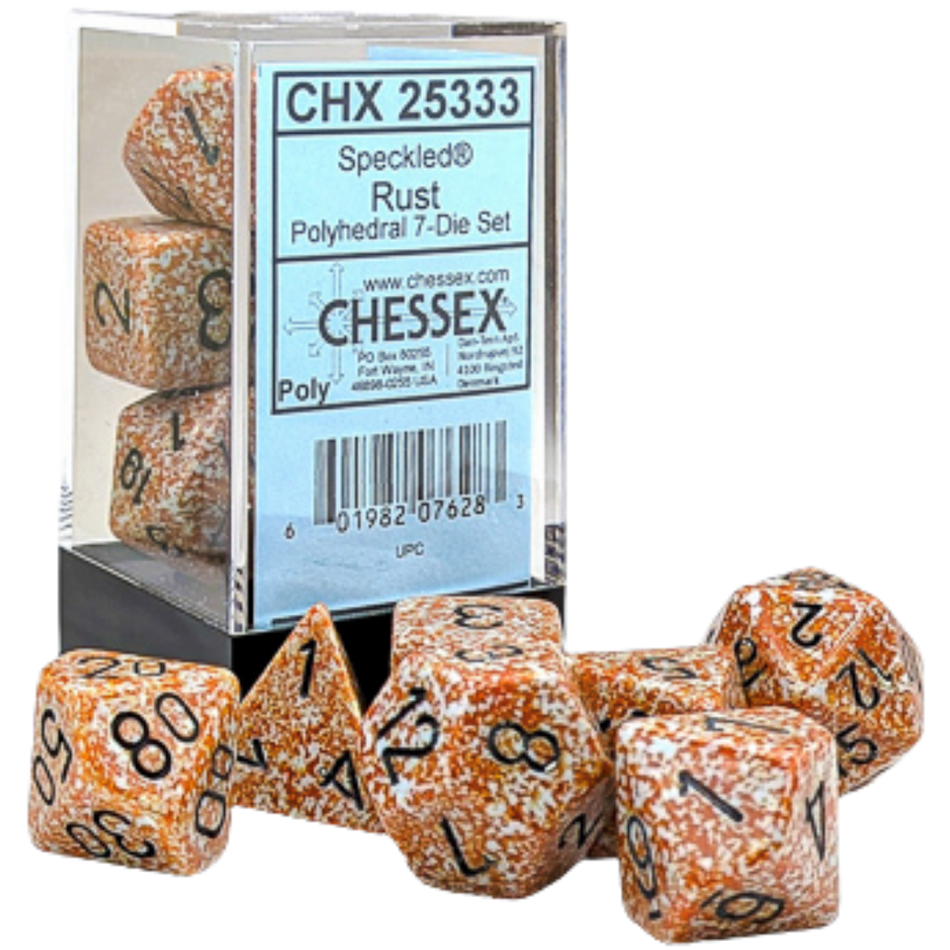 Speckled Dice: Polyhedral (6 Options) Dice Chessex Poly SPK Rust