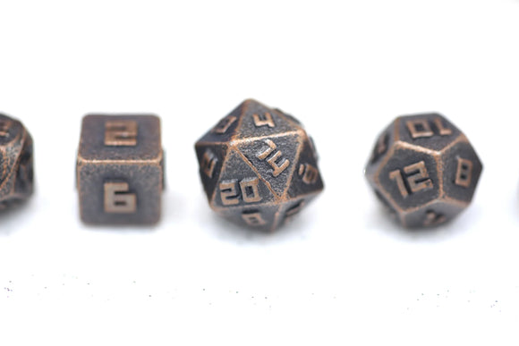 10MM Mini Metal RPG Dice Set - Ancient Copper Dice Hymgho