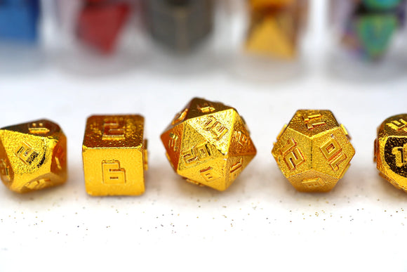 10MM Mini Metal RPG Dice Set - Gold Dice Hymgho