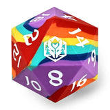 55mm Chonk Rubber Silicon D20 - Rainbow Realms Dice Hymgho