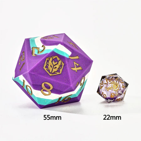 55mm Chonk Rubber Silicon D20 - Celestial Gleam Dice Hymgho