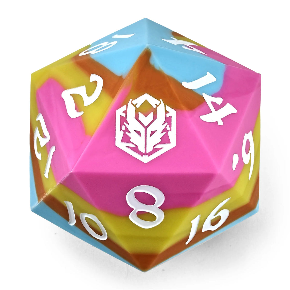 55mm Chonk Rubber Silicon D20 - Radiant Whispers Dice Hymgho