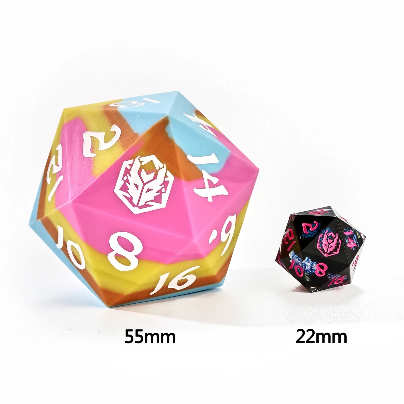 55mm Chonk Rubber Silicon D20 - Radiant Whispers Dice Hymgho