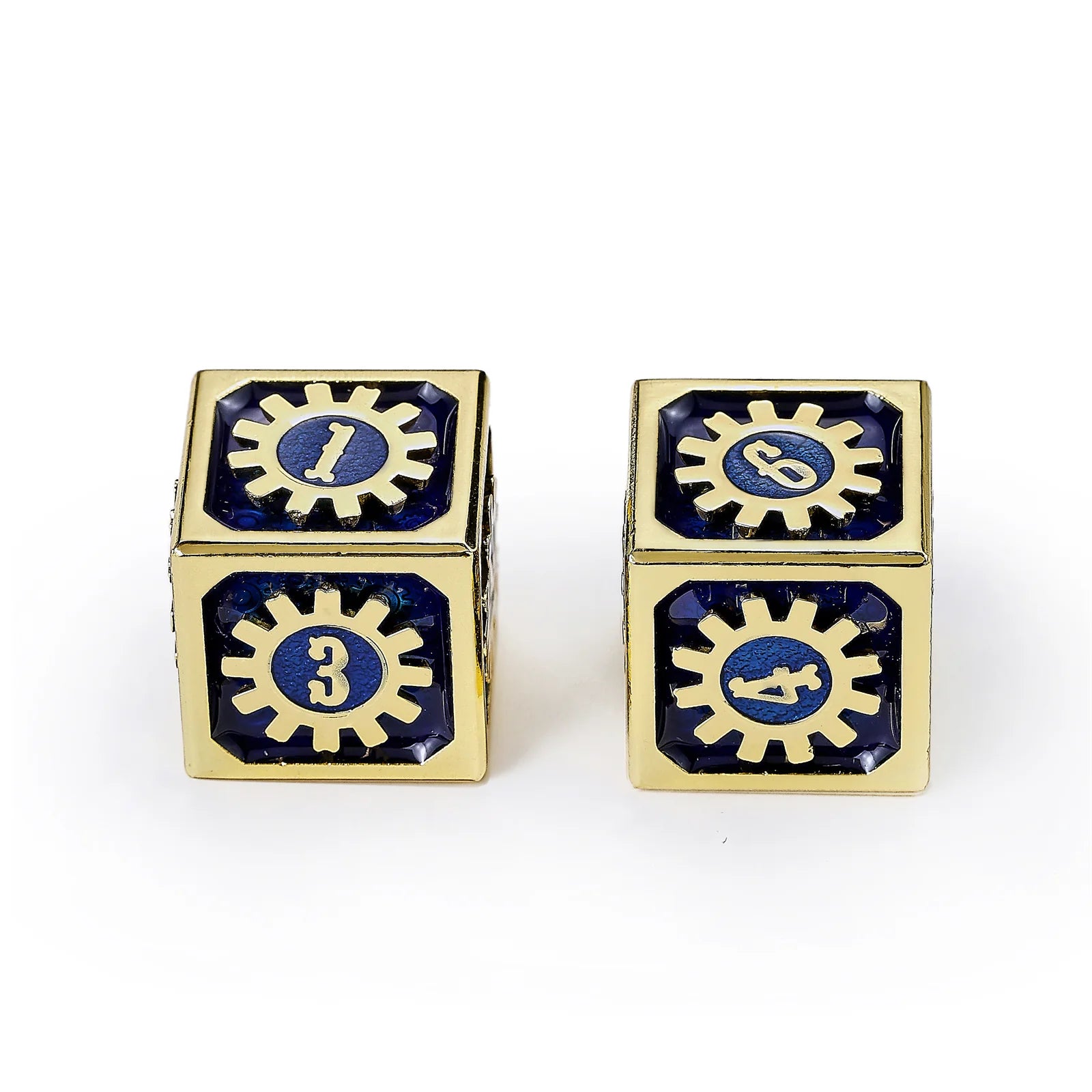 Cogcraft Fidget D6 - Vault Dweller - Blue & Gold Dice Hymgho