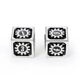 Cogcraft Fidget D6 - Diesel - Black & Silver Dice Hymgho