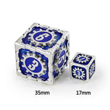 Mythic Size Cogcraft Fidget D6 - Tesla - Blue & Silver Dice Hymgho